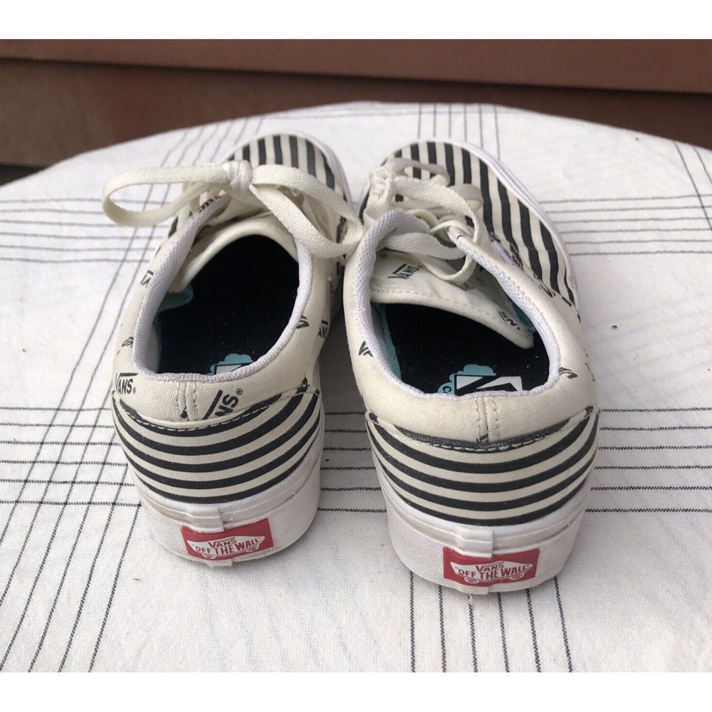 Vans ComfyCush Era Black White Striped Marshmallow Skate Shoe Men's 4.5 Women 6 - Picture 3 of 10